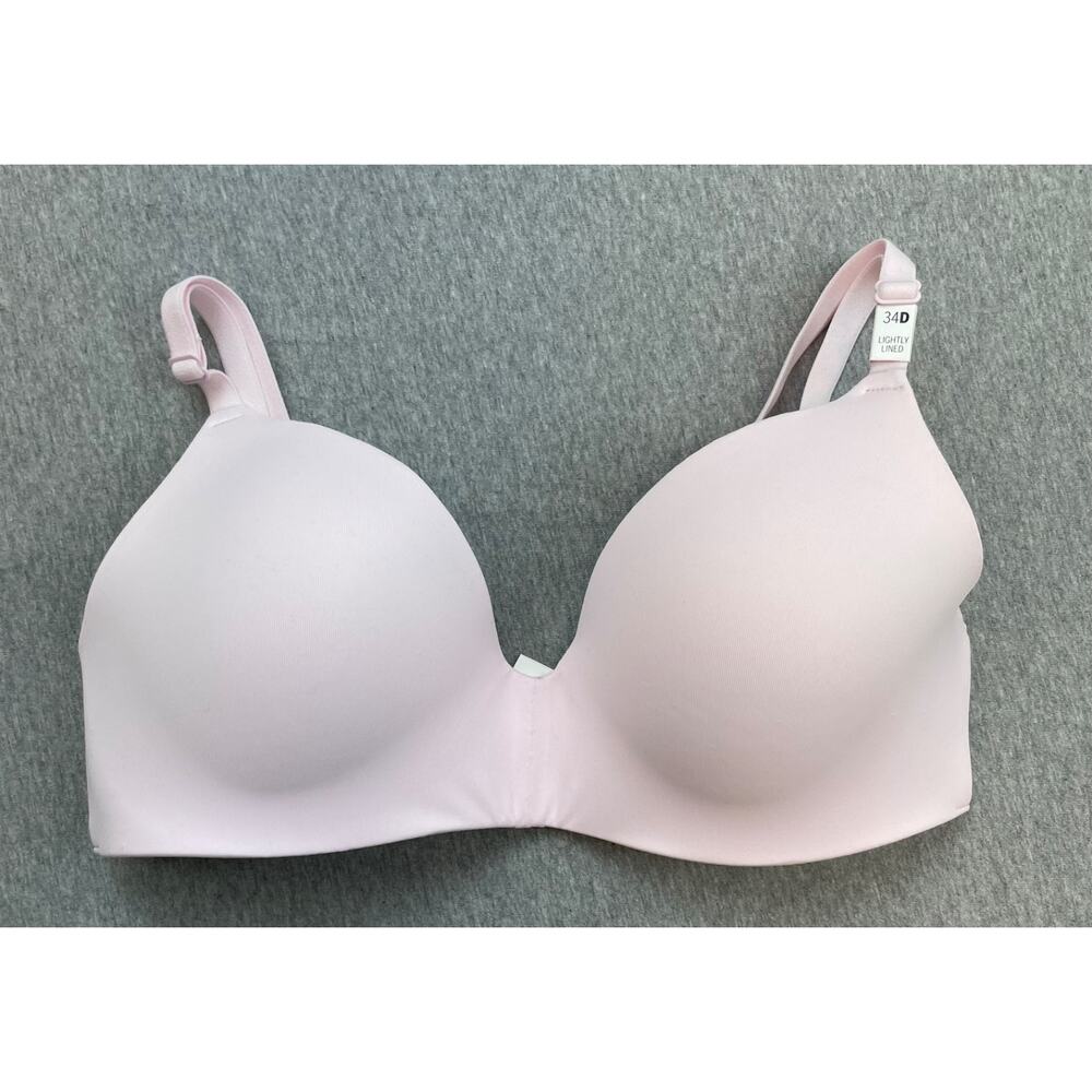 Victorias Secret PINK Bra Womens 34D‎ Pink Lined Wear Everywhere Wireless NWT